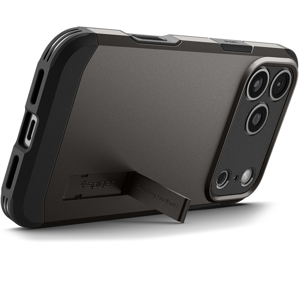 Etui z osłoną przycisku Spigen Tough Armor T Mag (CC) do MagSafe do Apple iPhone 17 Pro, stalowe