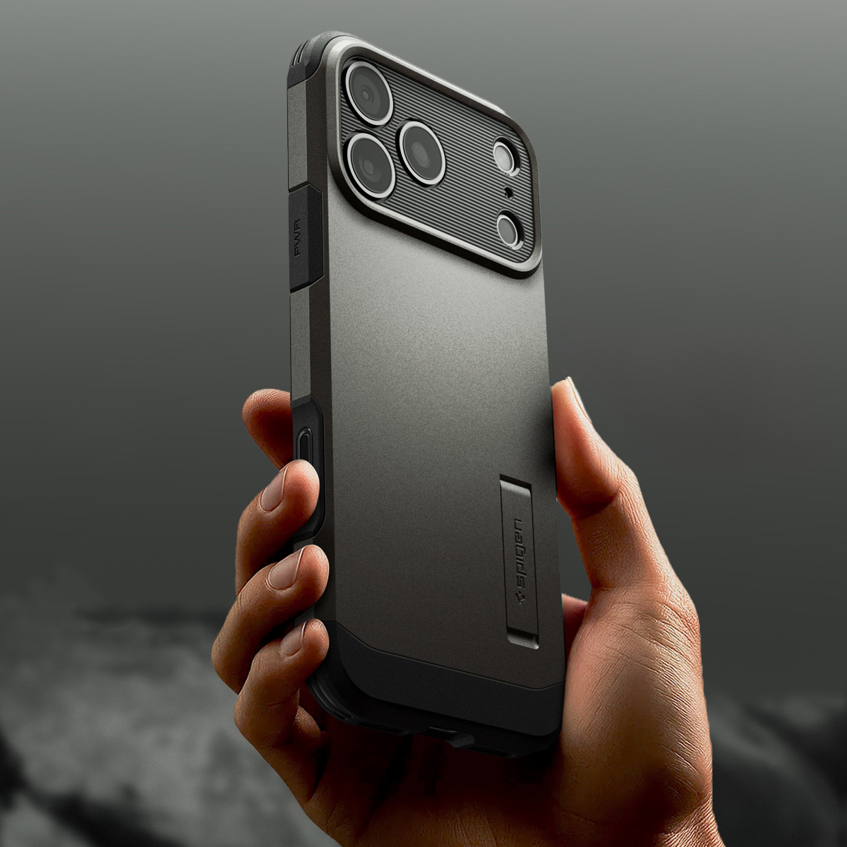 Etui z osłoną przycisku Spigen Tough Armor T Mag (CC) do MagSafe do Apple iPhone 17 Pro, stalowe
