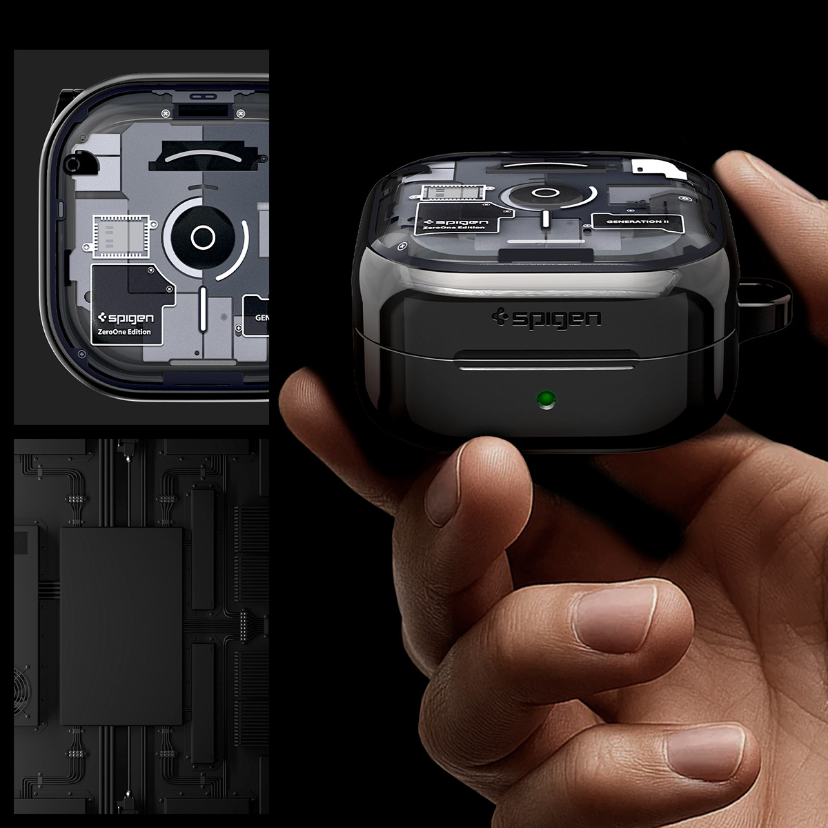 Etui Spigen Ultra Hybrid do Galaxy Buds 4 / 4 Pro, przydymione-szare (Zero One)
