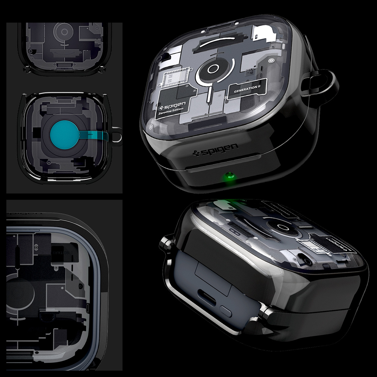 Etui Spigen Ultra Hybrid do Galaxy Buds 4 / 4 Pro, przydymione-szare (Zero One)