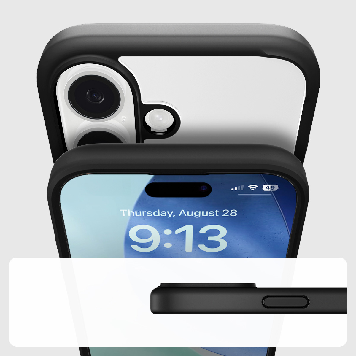 Etui Spigen Ultra Hybrid do Apple iPhone 17, przezroczysto-czarne