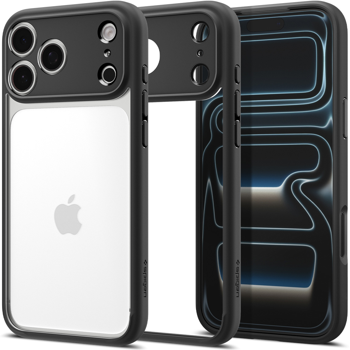 Etui Spigen Ultra Hybrid do Apple iPhone 17 Pro, przezroczysto-czarne