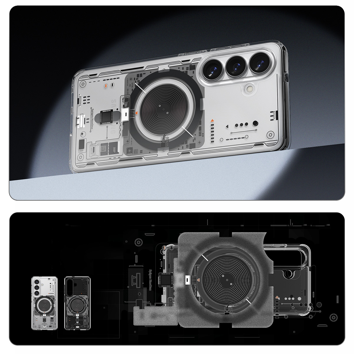 Etui Spigen Ultra Hybrid Mag z MagSafe do Samsung Galaxy S26, przezroczysto-wzorzyste (Neo One)