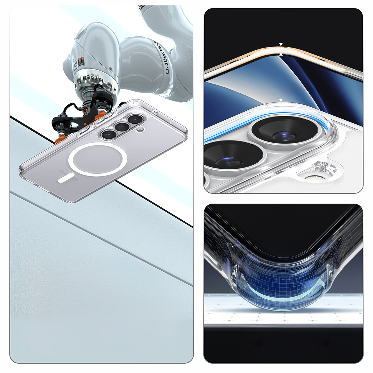 Etui Spigen Ultra Hybrid Mag z MagSafe do Samsung Galaxy S26 Plus, przezroczysto-białe