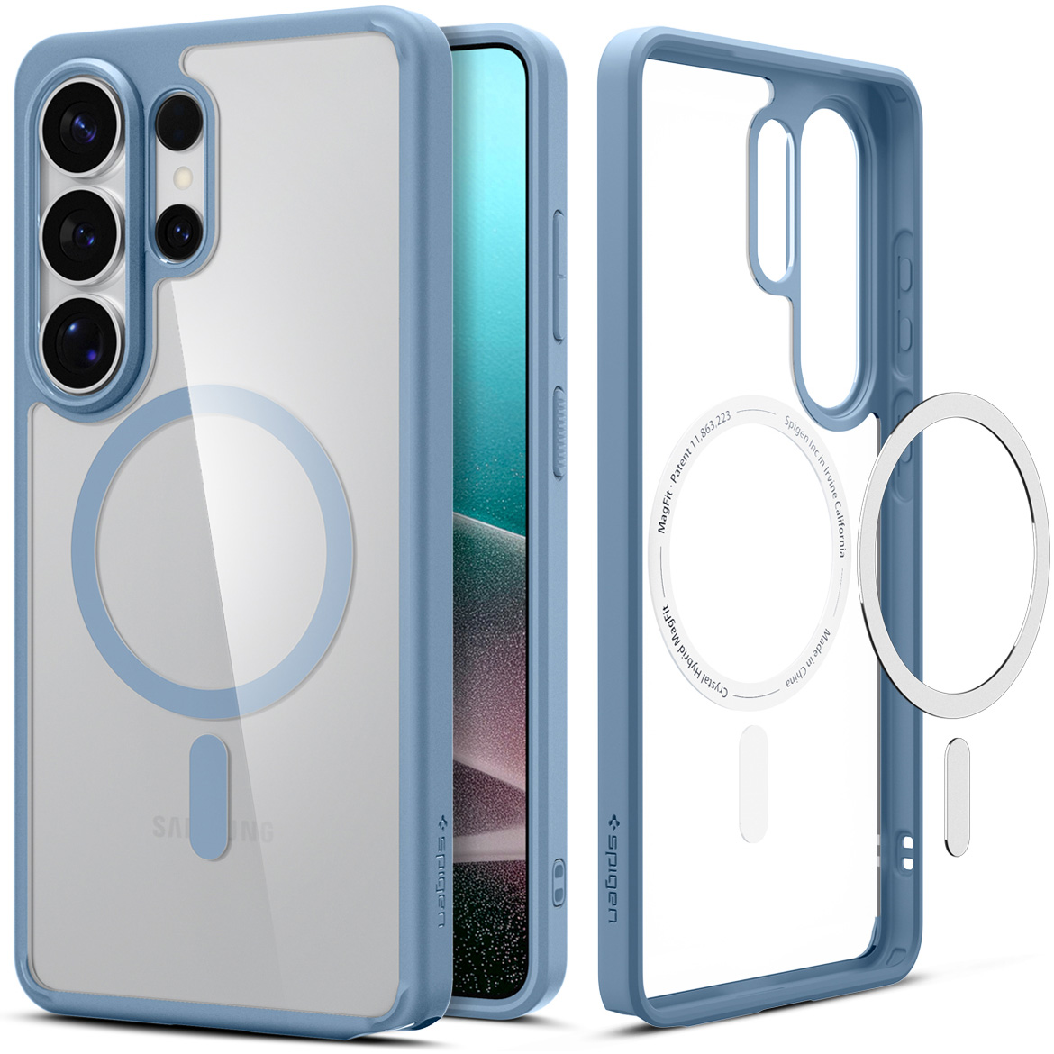 Etui Spigen Ultra Hybrid Mag z MagSafe do Samsung Galaxy S26 Ultra, przezroczysto-niebieskie