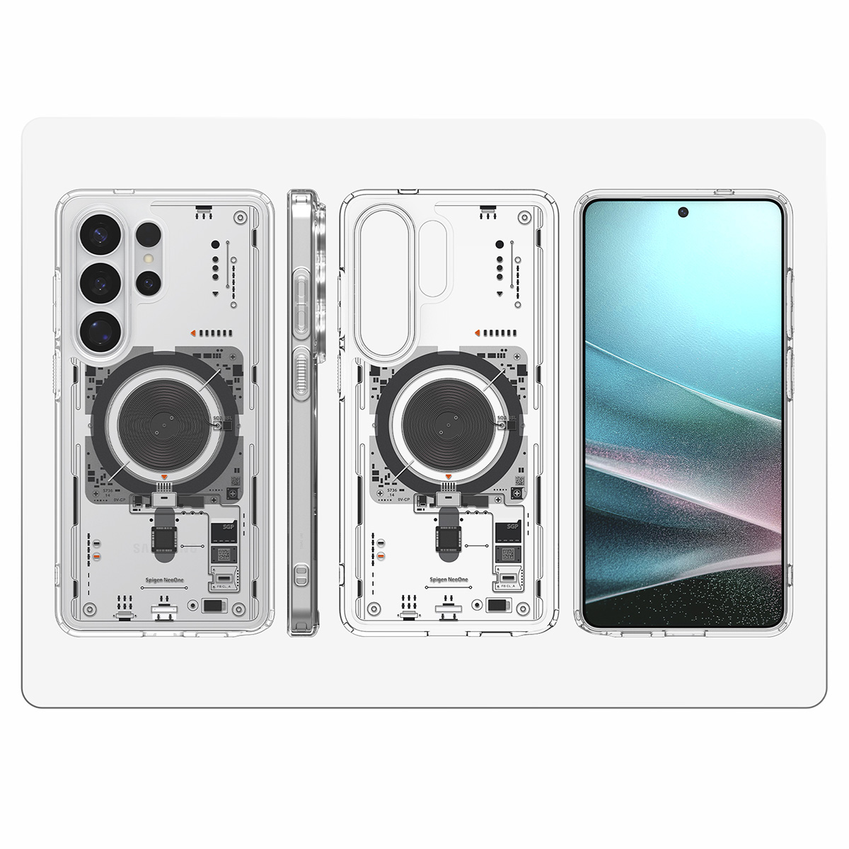 Etui Spigen Ultra Hybrid Mag z MagSafe do Samsung Galaxy S26 Ultra, przezroczysto-wzorzyste (Neo One)