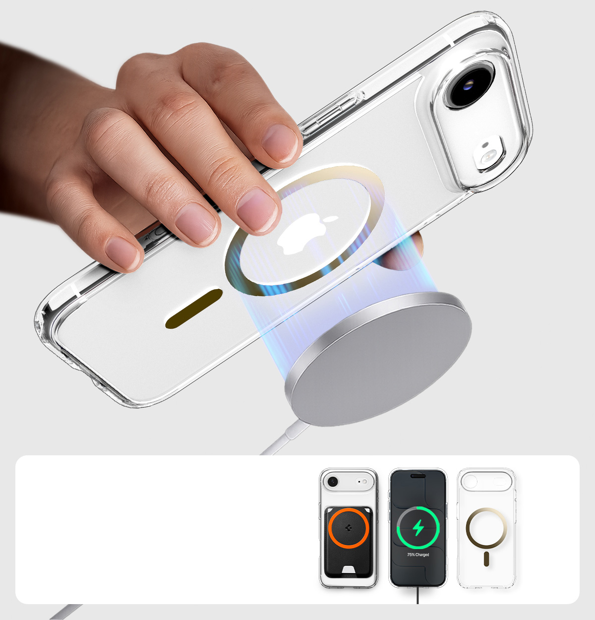 Etui Spigen Ultra Hybrid Mag z MagSafe do Apple iPhone Air, przezroczysto-złote