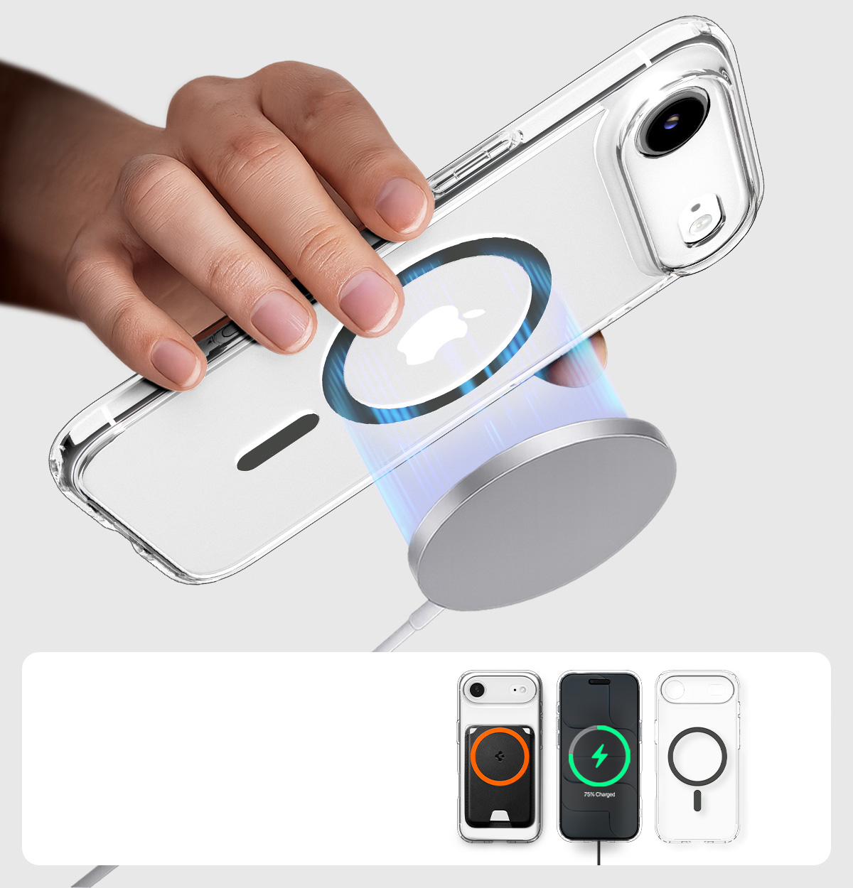 Etui Spigen Ultra Hybrid Mag z MagSafe do Apple iPhone Air, przezroczysto-szare