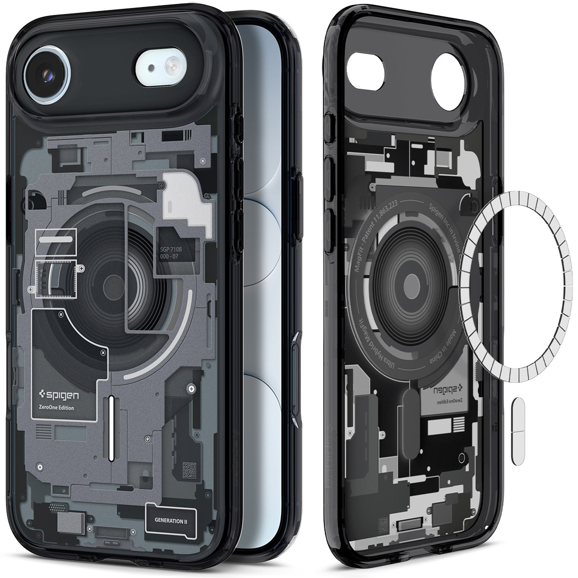 Etui Spigen Ultra Hybrid Mag z MagSafe do Apple iPhone Air, przydymione-szare (Zero One)