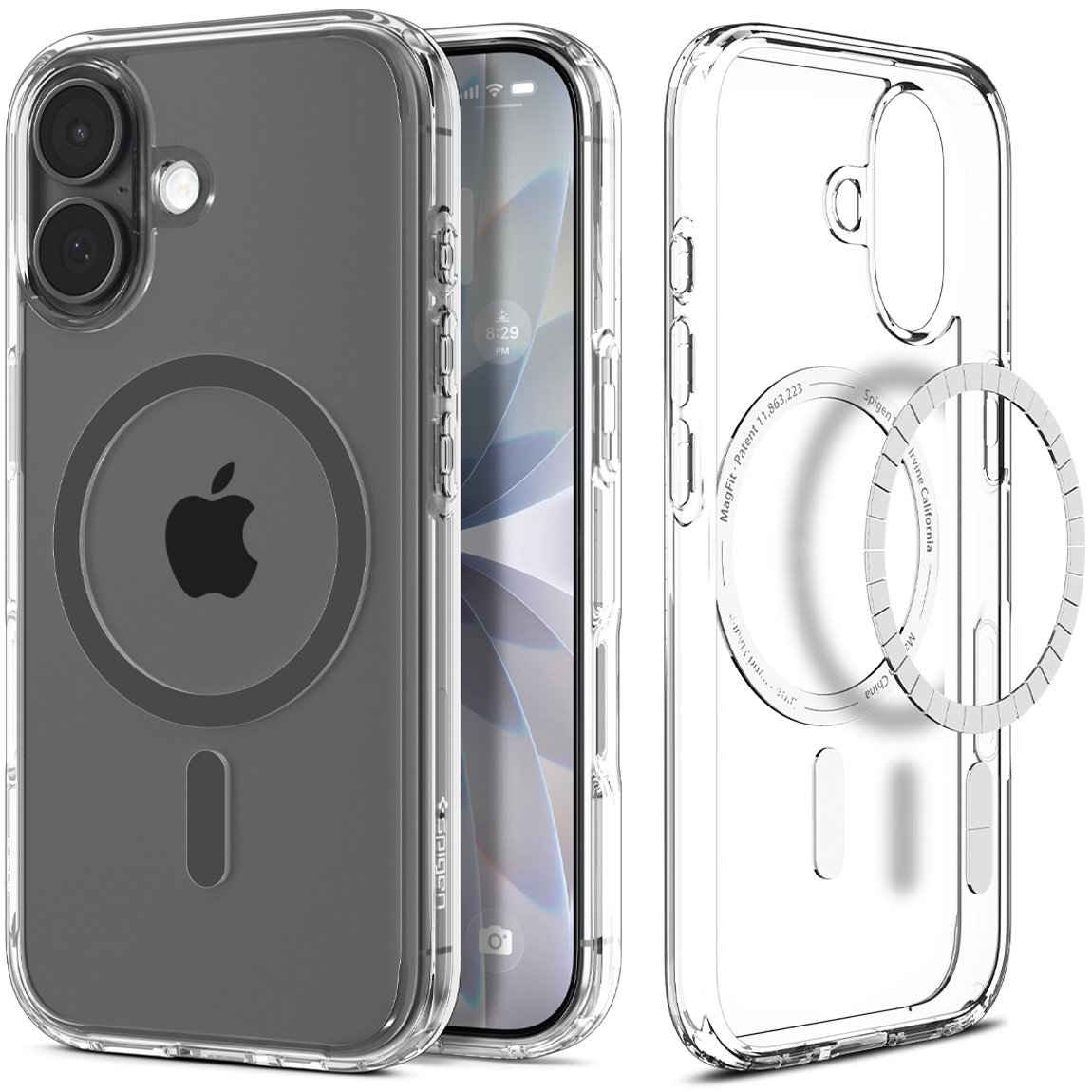 Etui Spigen Ultra Hybrid Mag z MagSafe do Apple iPhone 17, przezroczysto-szare