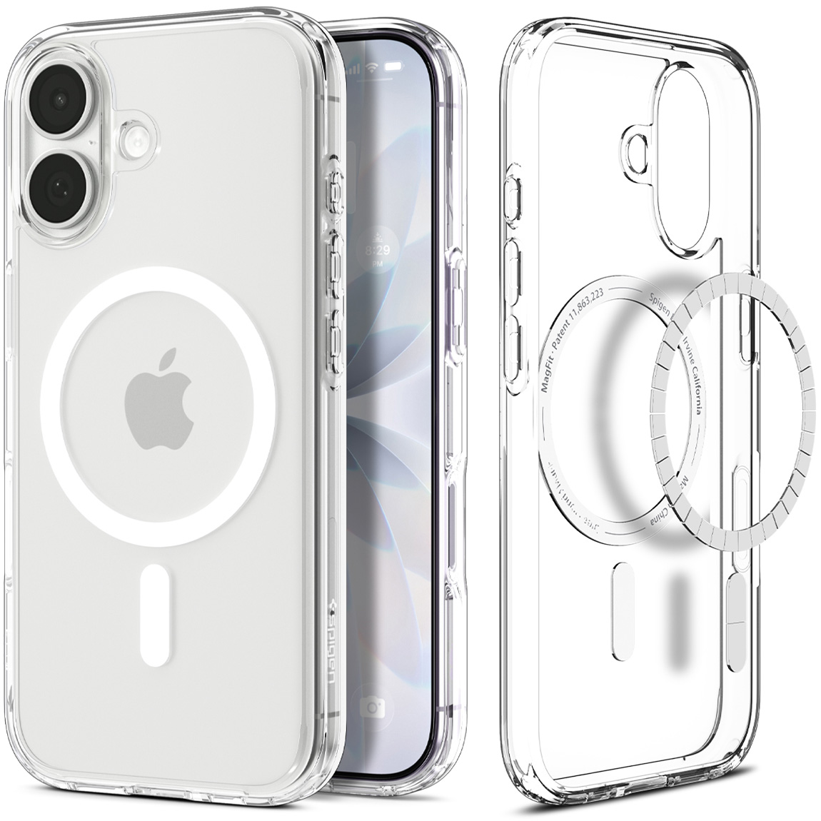 Etui Spigen Ultra Hybrid Mag z MagSafe do Apple iPhone 17, przezroczysto-białe