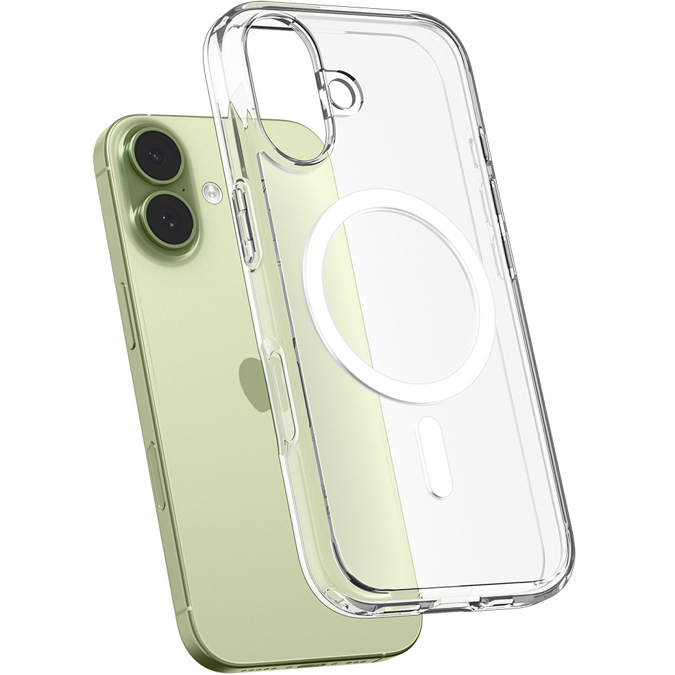 Etui Spigen Ultra Hybrid Mag z MagSafe do Apple iPhone 17, przezroczysto-białe