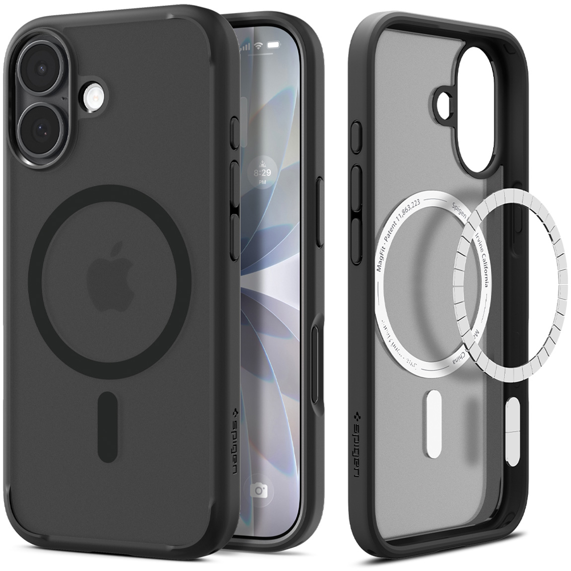 Etui Spigen Ultra Hybrid Mag z MagSafe do Apple iPhone 17, półprzezroczysto-czarne