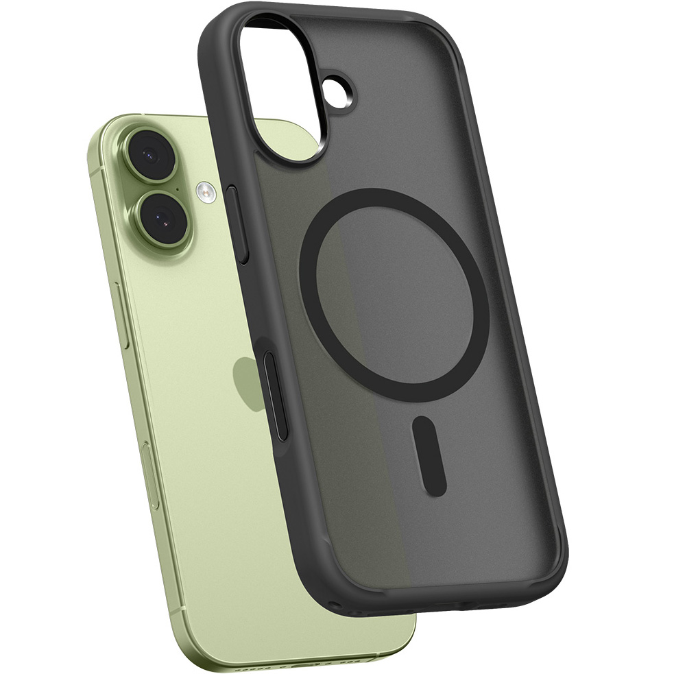 Etui Spigen Ultra Hybrid Mag z MagSafe do Apple iPhone 17, półprzezroczysto-czarne