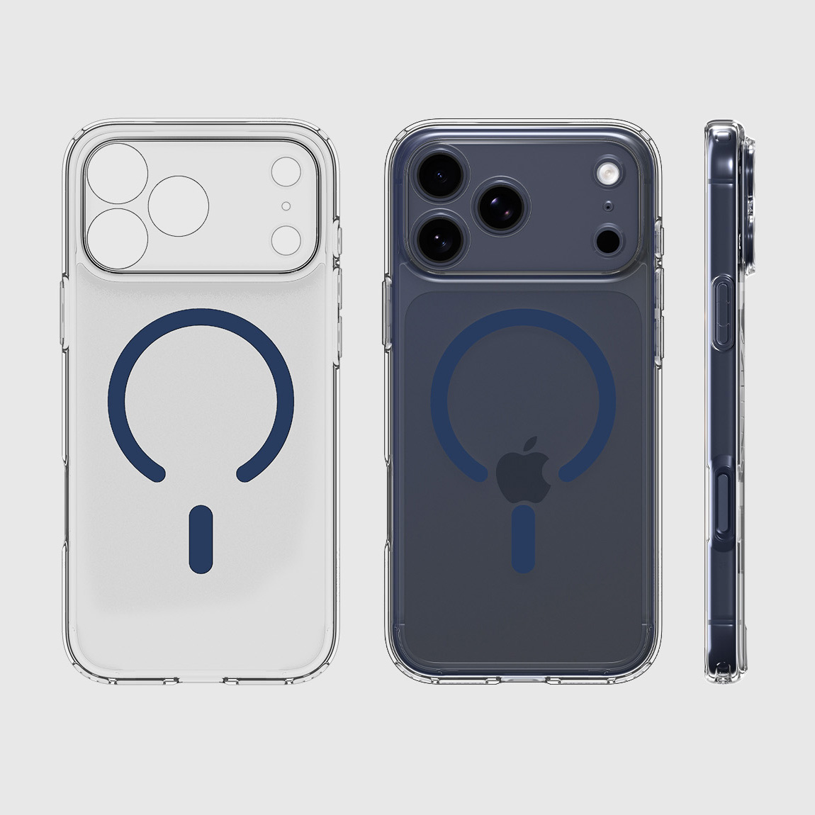 Etui Spigen Ultra Hybrid Mag z MagSafe do Apple iPhone 17 Pro, przezroczysto-granatowe