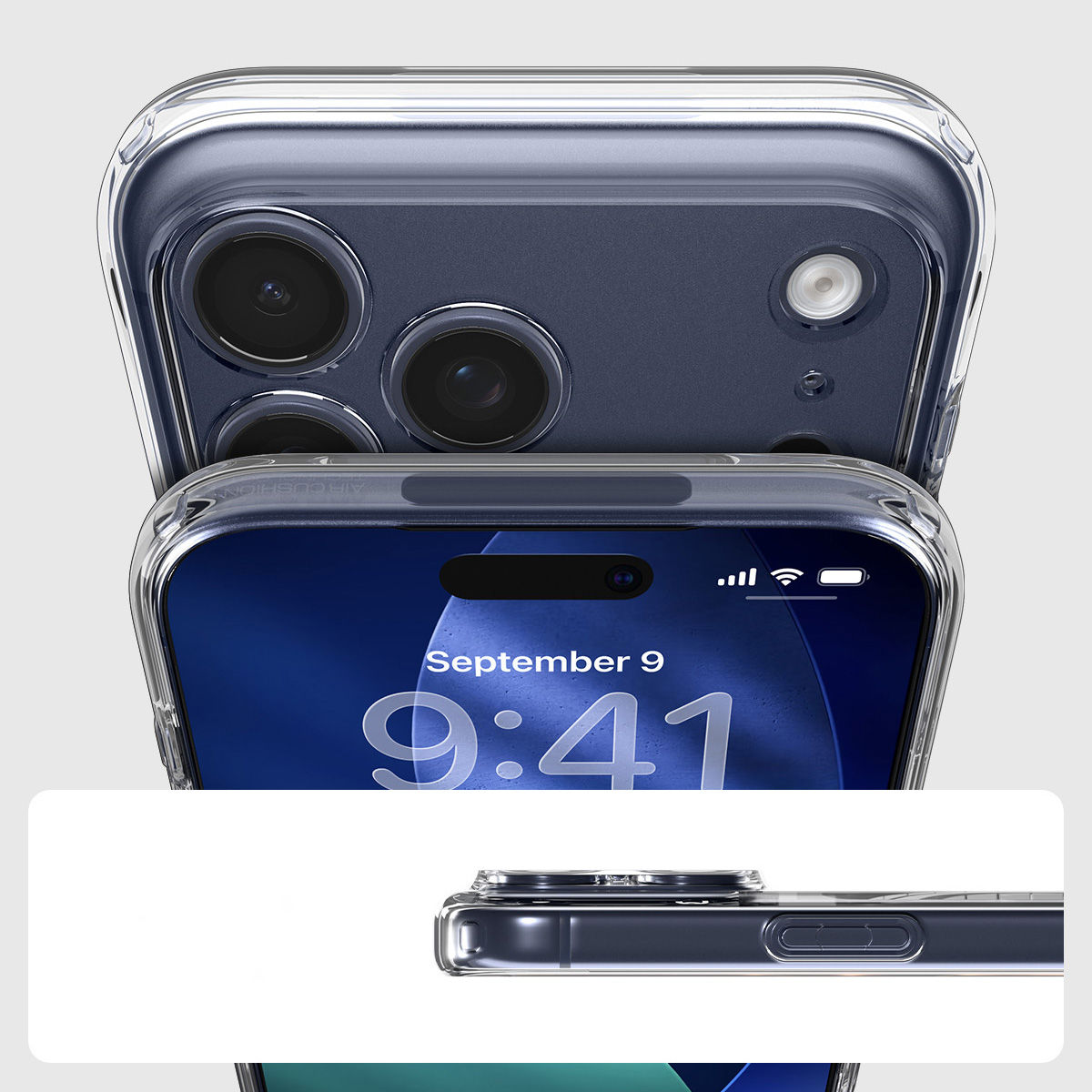 Etui Spigen Ultra Hybrid Mag z MagSafe do Apple iPhone 17 Pro, przezroczysto-granatowe