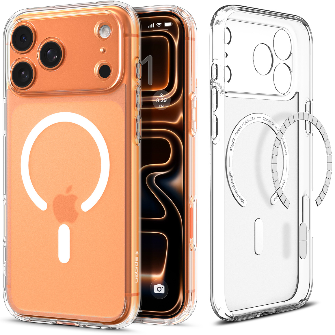 Etui Spigen Ultra Hybrid Mag z MagSafe do Apple iPhone 17 Pro, półprzezroczysto-białe