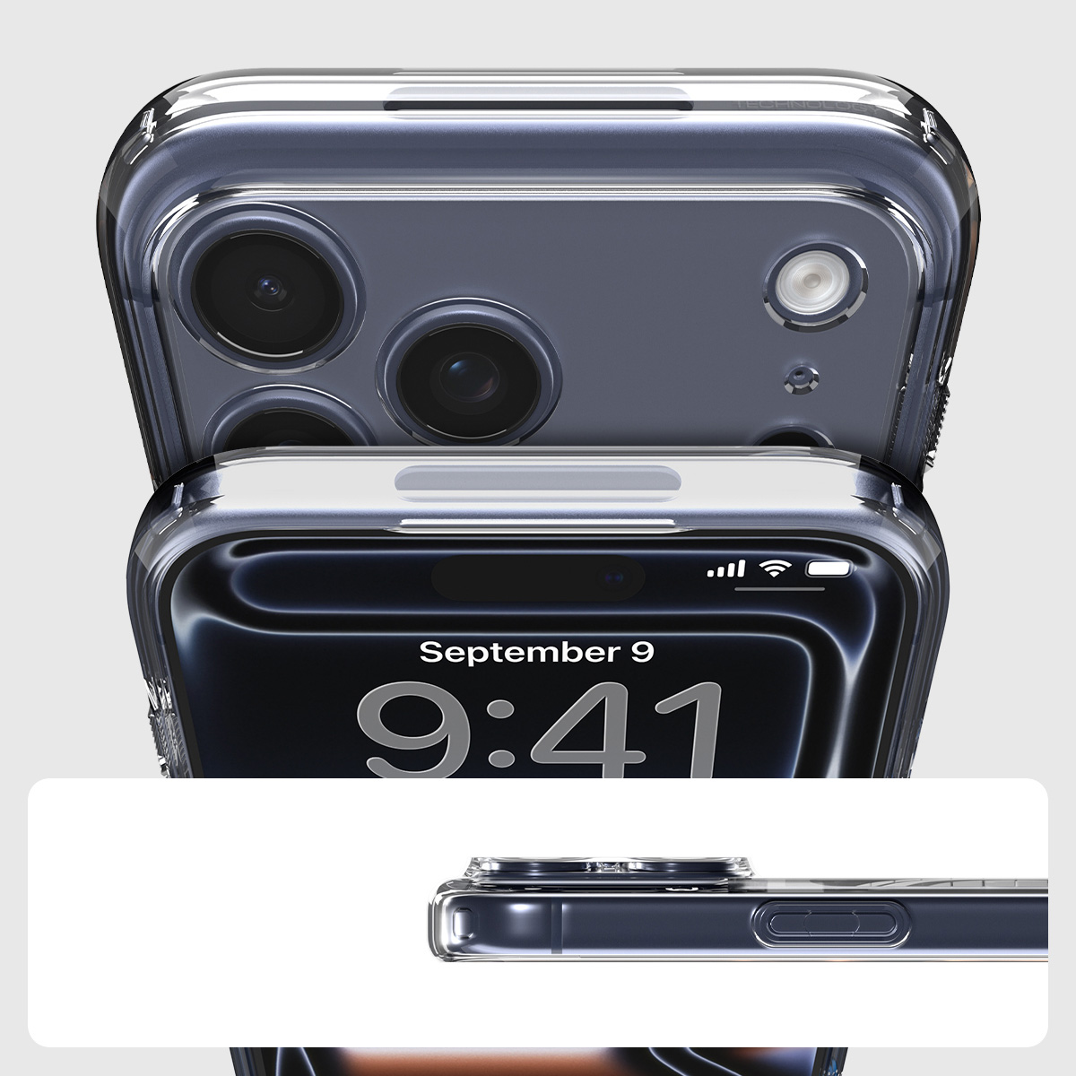 Etui Spigen Ultra Hybrid Mag z MagSafe do Apple iPhone 17 Pro Max, przezroczysto-szare