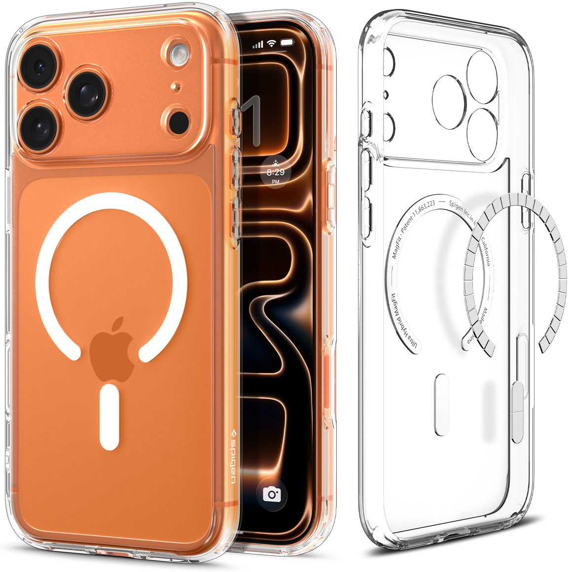 Etui Spigen Ultra Hybrid Mag z MagSafe do Apple iPhone 17 Pro Max, przezroczysto-białe