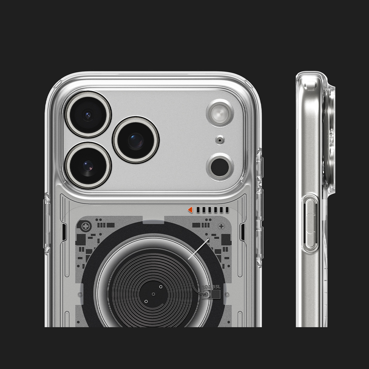 Etui Spigen Ultra Hybrid Mag z MagSafe do Apple iPhone 17 Pro, przezroczysto-wzorzyste (Neo One)