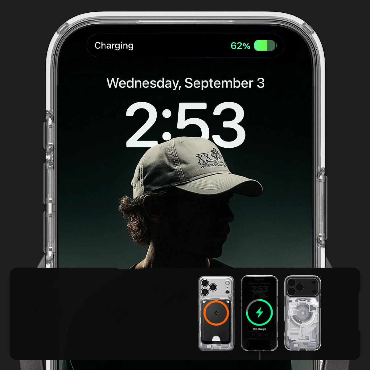 Etui Spigen Ultra Hybrid Mag z MagSafe do Apple iPhone 17 Pro, przydymione-szare (Zero One)