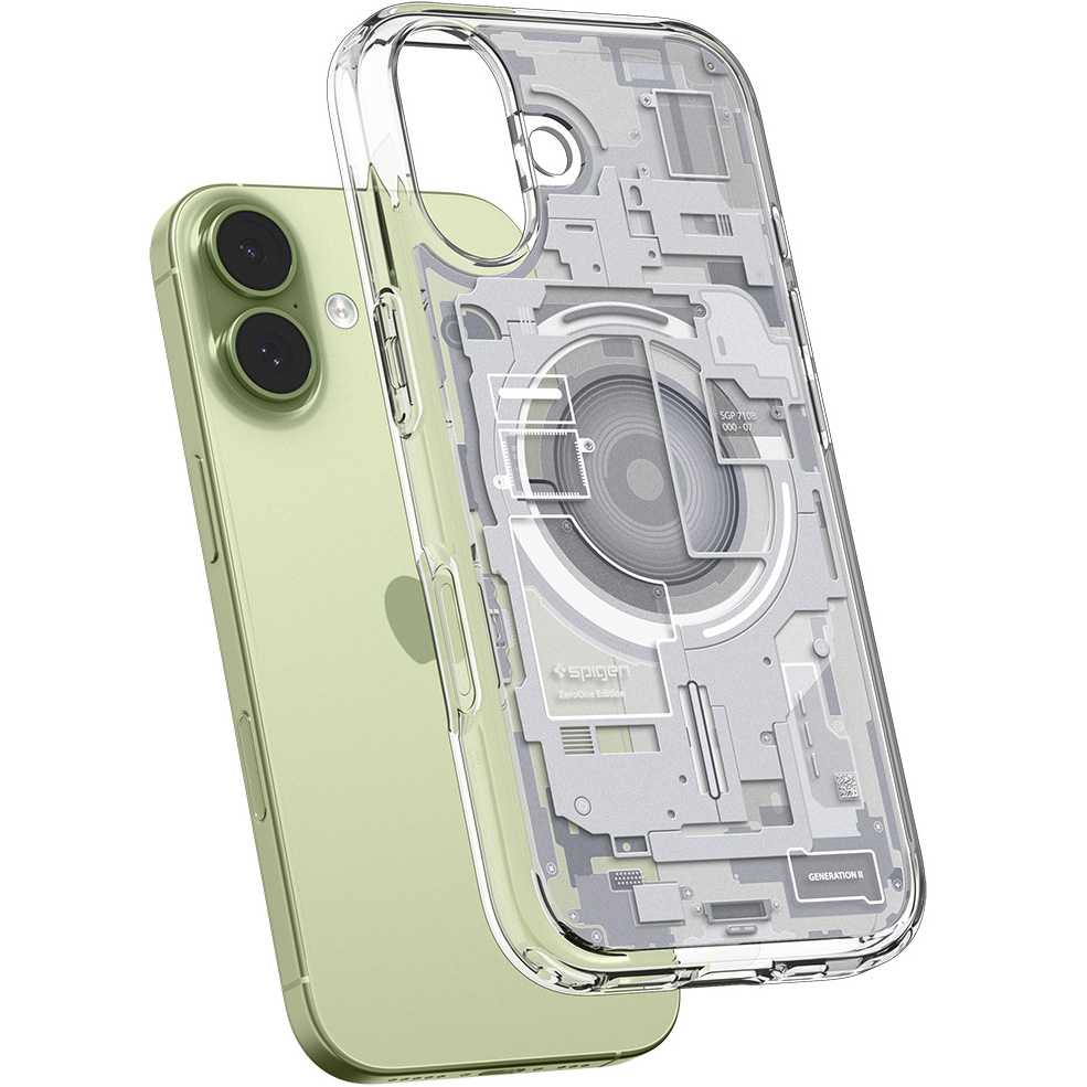 Etui Spigen Ultra Hybrid Mag z MagSafe do Apple iPhone 17, biało-szare (Zero One)
