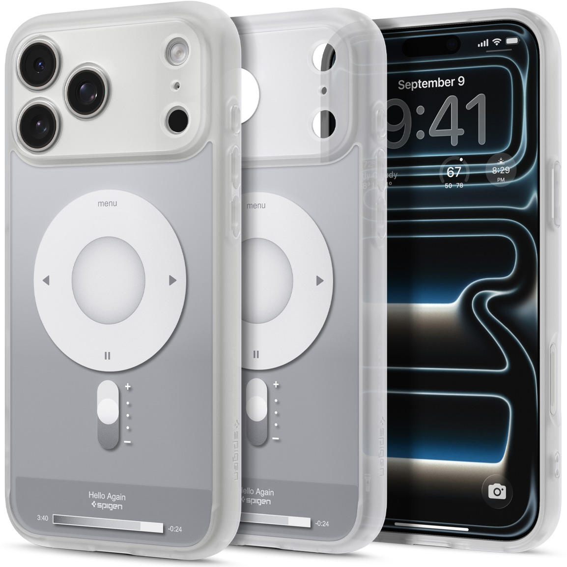 Etui Spigen Ultra Hybrid Mag z MagSafe do Apple iPhone 17 Pro Max, szaro-białe (Classic)