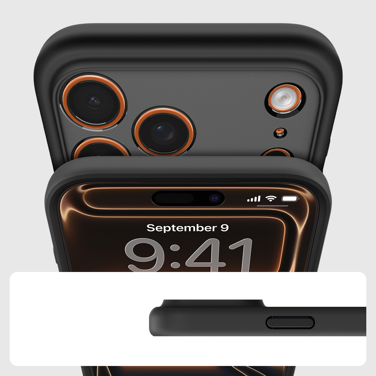 Etui Spigen Ultra Hybrid Mag z MagSafe do Apple iPhone 17 Pro Max, półprzezroczysto-czarno-pomarańczowe