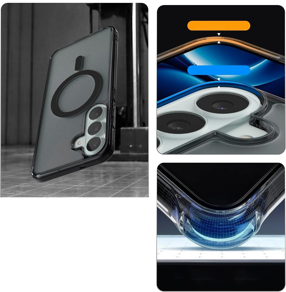 Etui Spigen Ultra Hybrid Mag z MagSafe do Samsung Galaxy S26 FE, półprzezroczysto-czarne