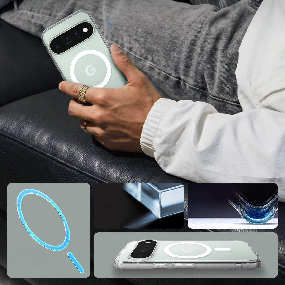Etui Spigen Ultra Hybrid Mag z MagSafe do Google Pixel 11 Pro, przezroczysto-białe