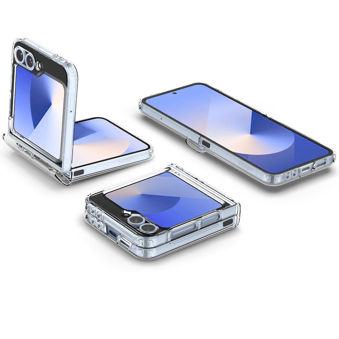 Etui Spigen Ultra Hybrid Pro Mag do MagSafe do Samsung Galaxy Z Flip7 FE / 6, przezroczysto-białe