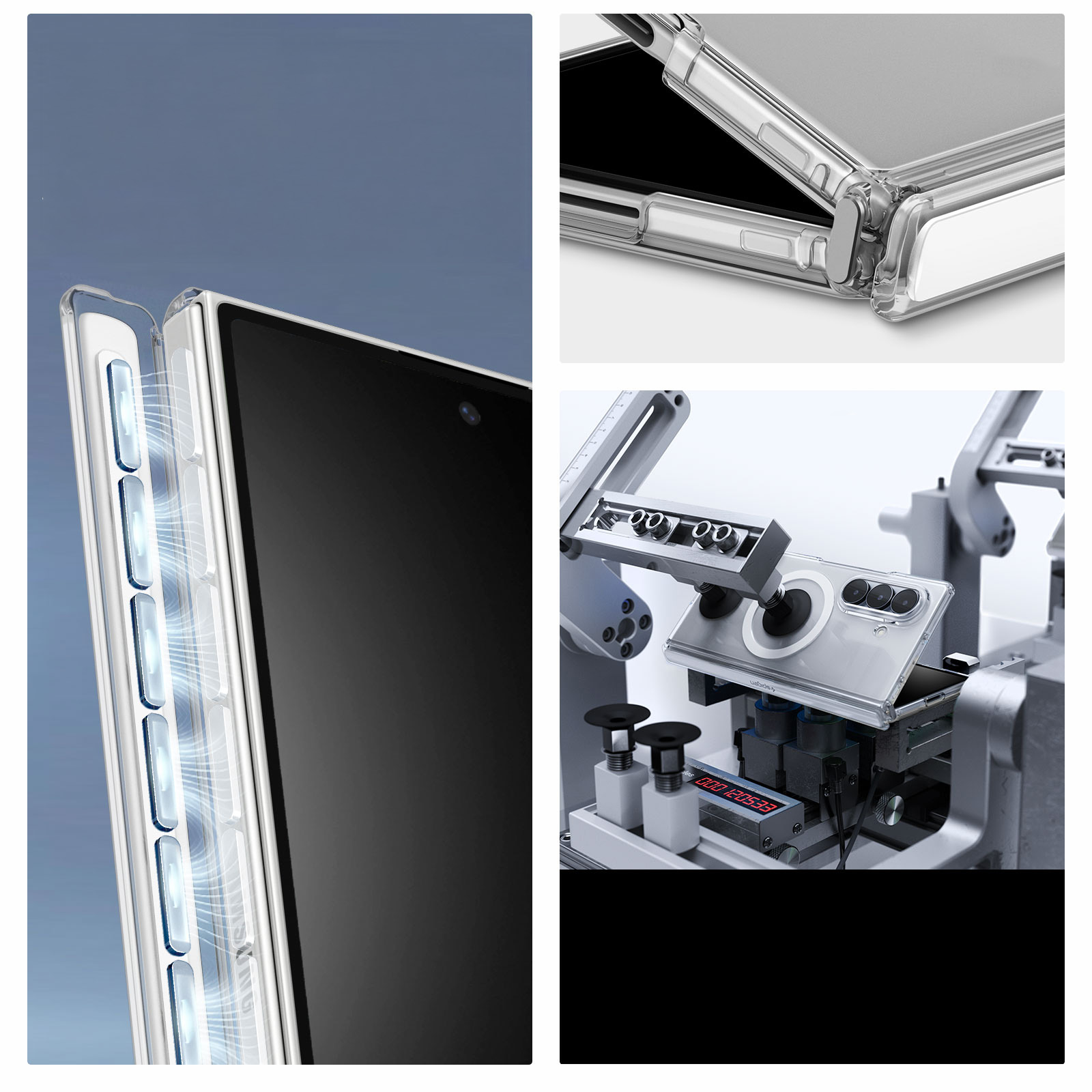 Etui Spigen Ultra Hybrid Pro Mag do MagSafe do Galaxy Z Fold8 Ultra, przezroczysto-białe