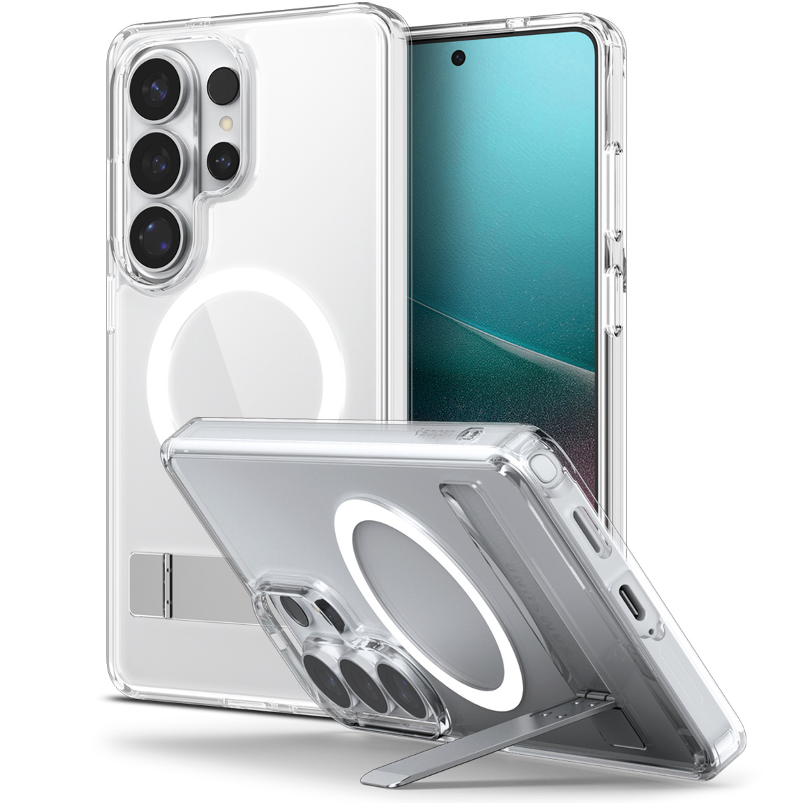 Etui Spigen Ultra Hybrid S Mag MagSafe do Samsung Galaxy S26 Ultra, przezroczysto-białe