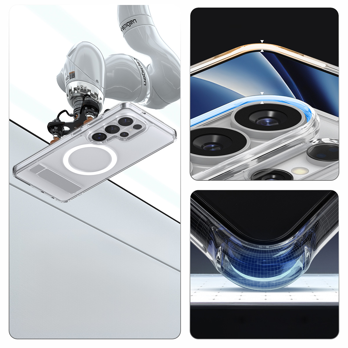 Etui Spigen Ultra Hybrid S Mag MagSafe do Samsung Galaxy S26 Ultra, przezroczysto-białe