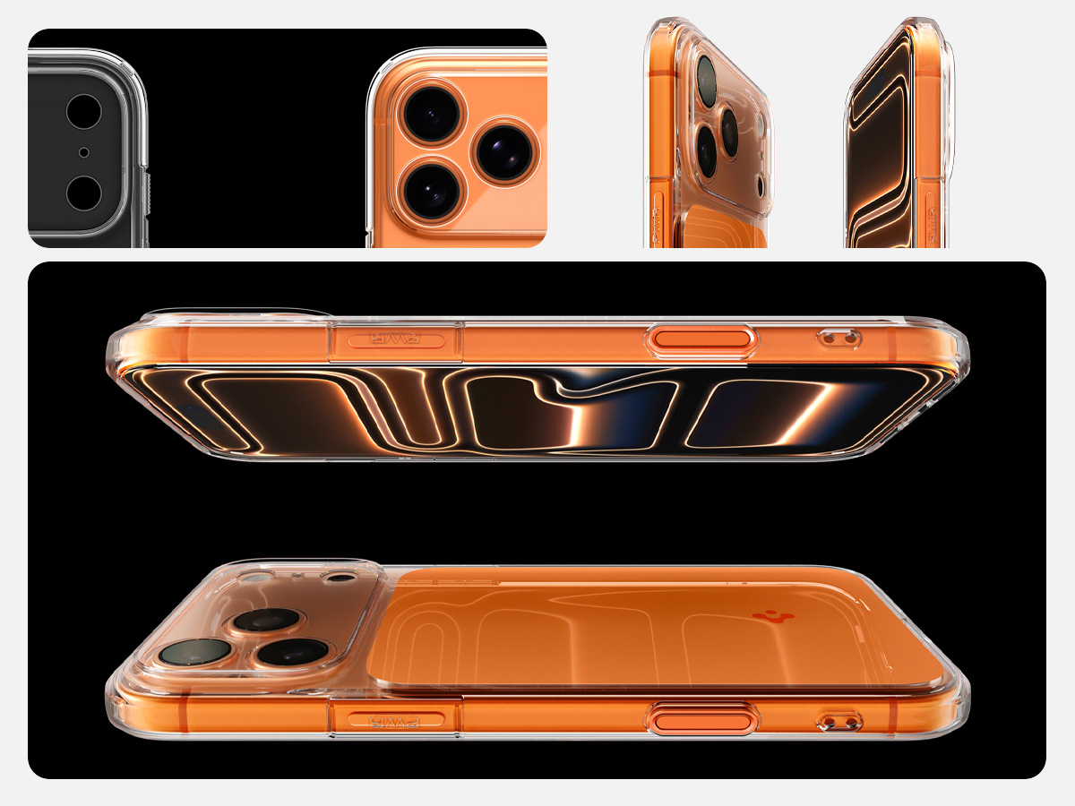 Etui Spigen Ultra Hybrid T Mag z MagSafe do Apple iPhone 17 Pro, przezroczysto-pomarańczowe
