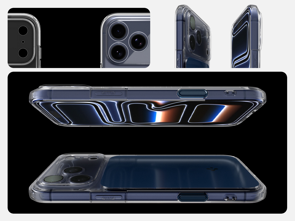Etui Spigen Ultra Hybrid T Mag z MagSafe do Apple iPhone 17 Pro, przezroczysto-granatowe