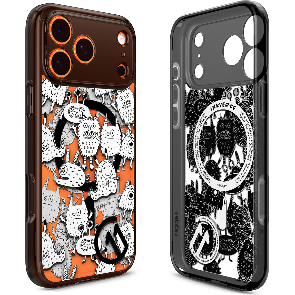 Etui Spigen Ultra Hybrid T Mag z MagSafe do Apple iPhone 17 Pro, szaro-wzorzyste (C11 Inkverse)