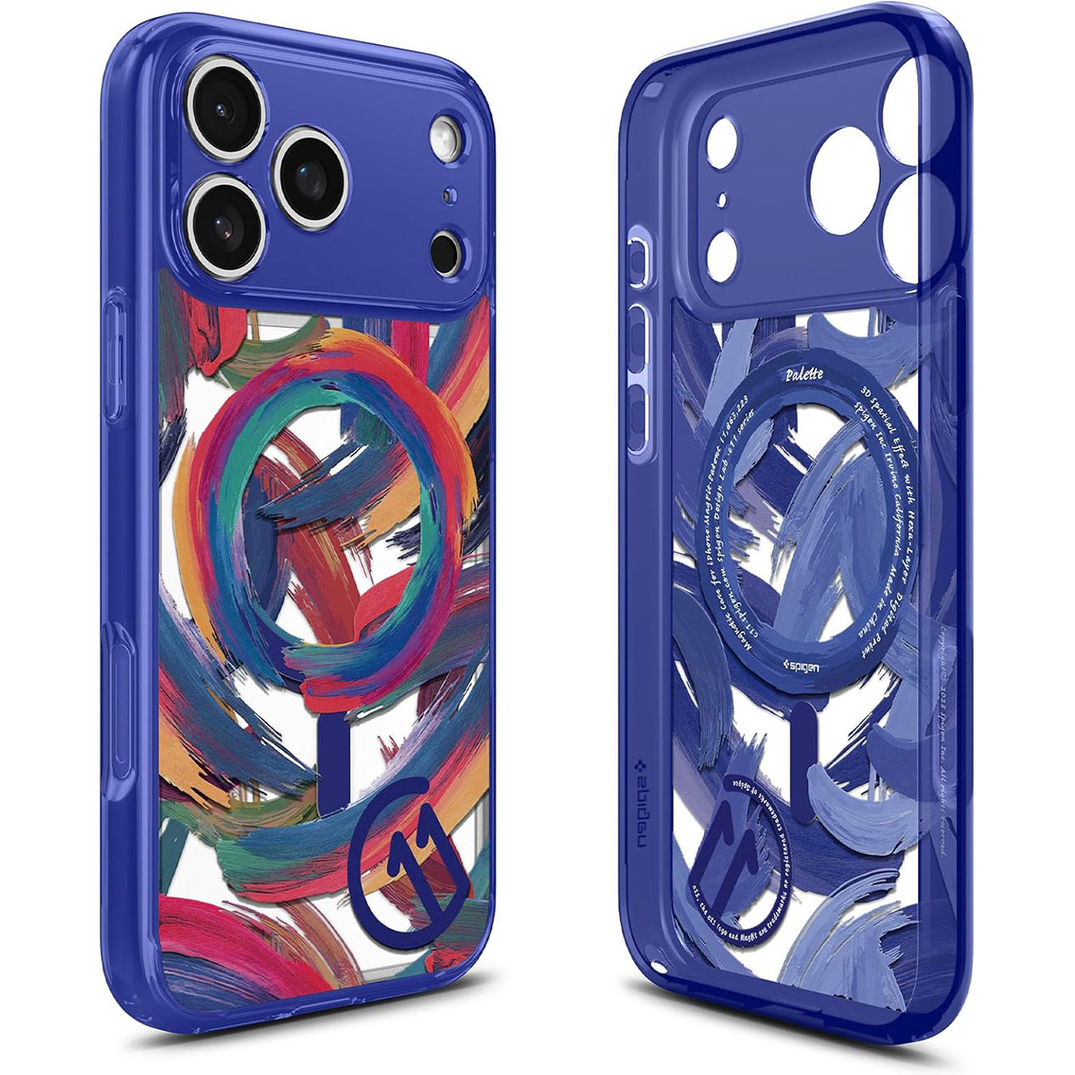 Etui Spigen Ultra Hybrid T Mag z MagSafe do Apple iPhone 17 Pro, niebiesko-wzorzyste (C11 Palette)
