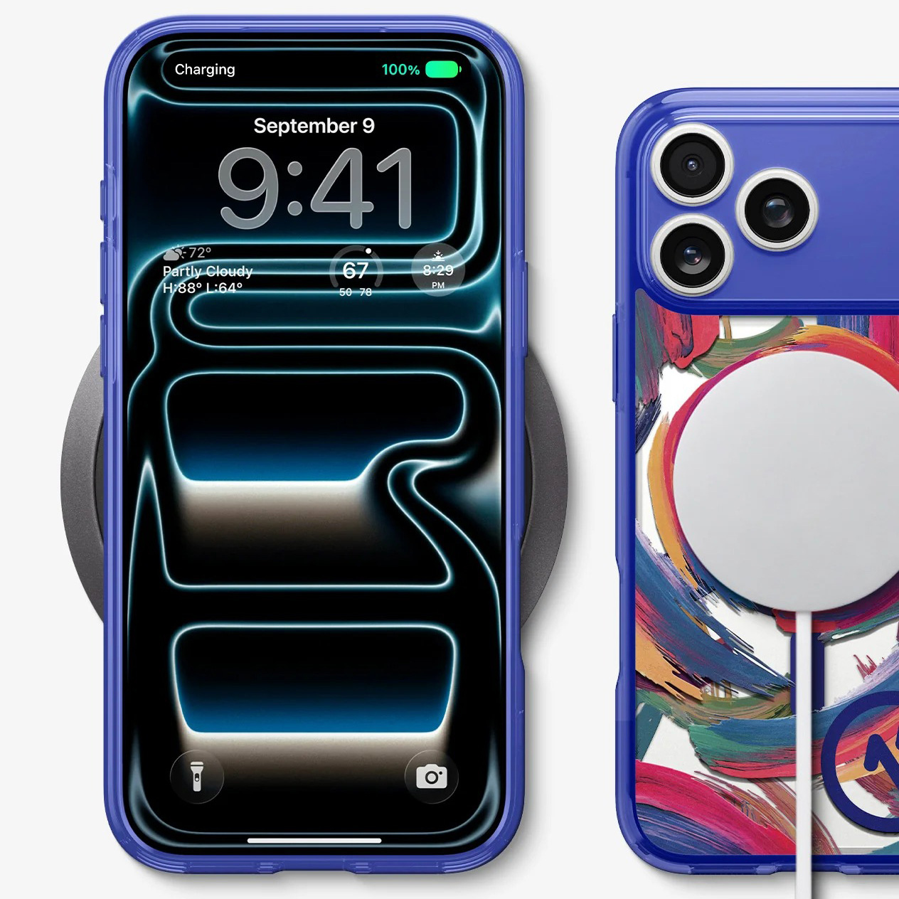 Etui Spigen Ultra Hybrid T Mag z MagSafe do Apple iPhone 17 Pro, niebiesko-wzorzyste (C11 Palette)