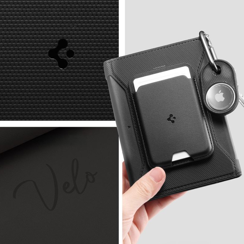 Portfel RFID, etui na karty/paszport/dokumenty, Spigen Universal Passport Holder with MagSafe Wallet, czarny