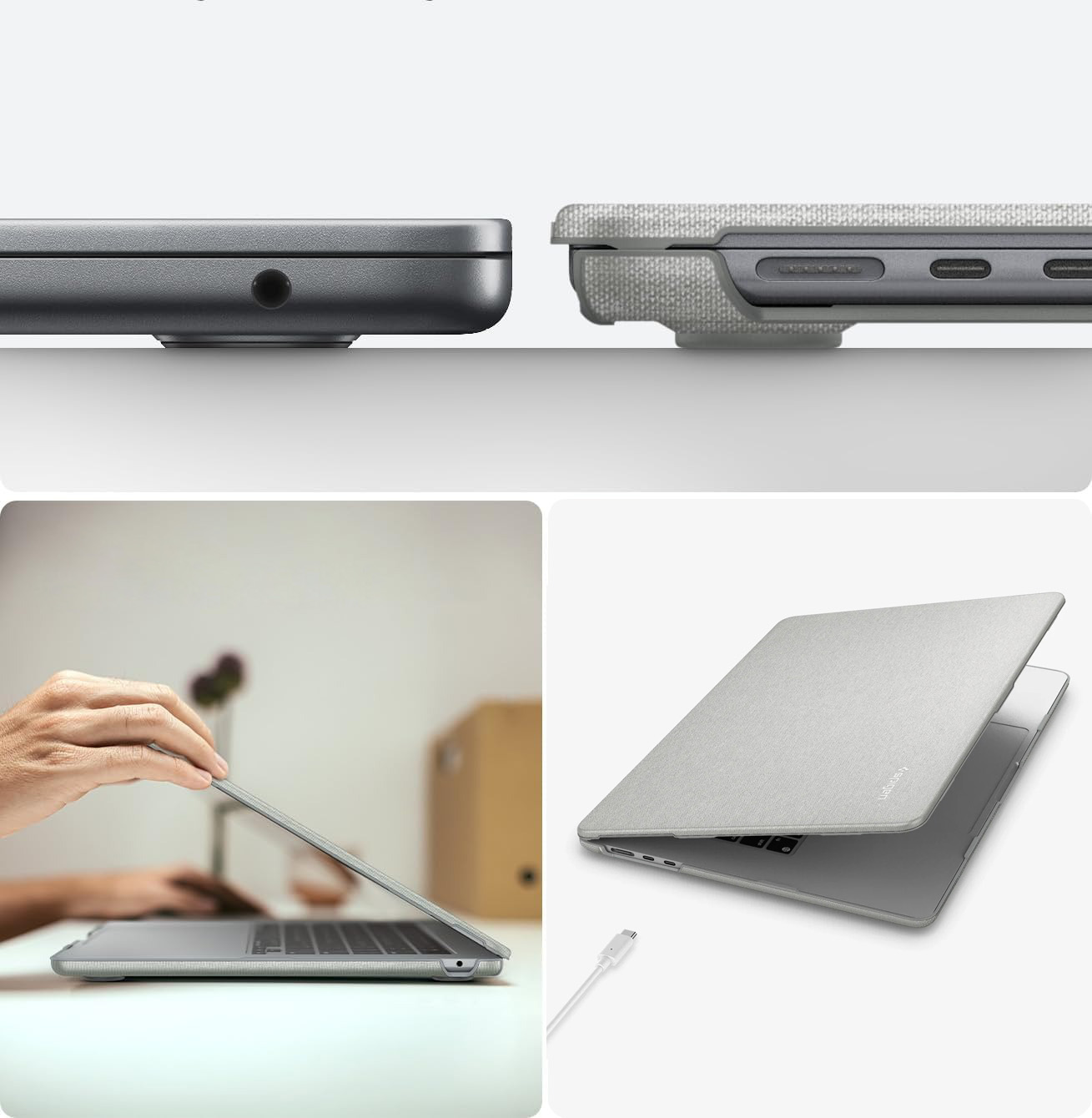 Etui Spigen Urban Fit dla Apple MacBook Air 15 2026-2022, szare