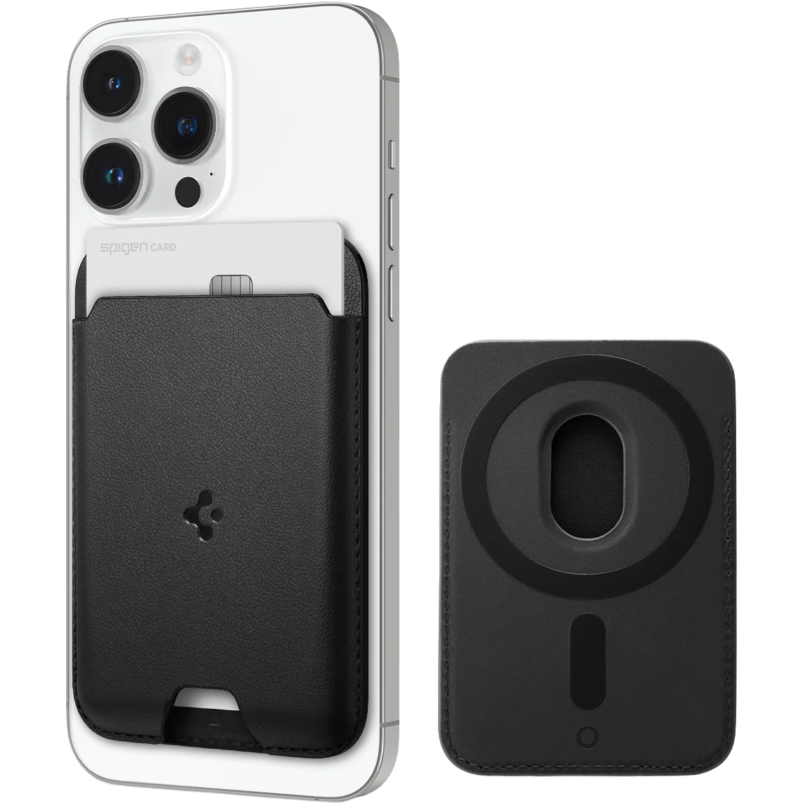 Spigen Valentinus Mag Fit, magnetyczny portfel do iPhone, minimalistyczny, smukły, funkcjonalny, lekki, czarny