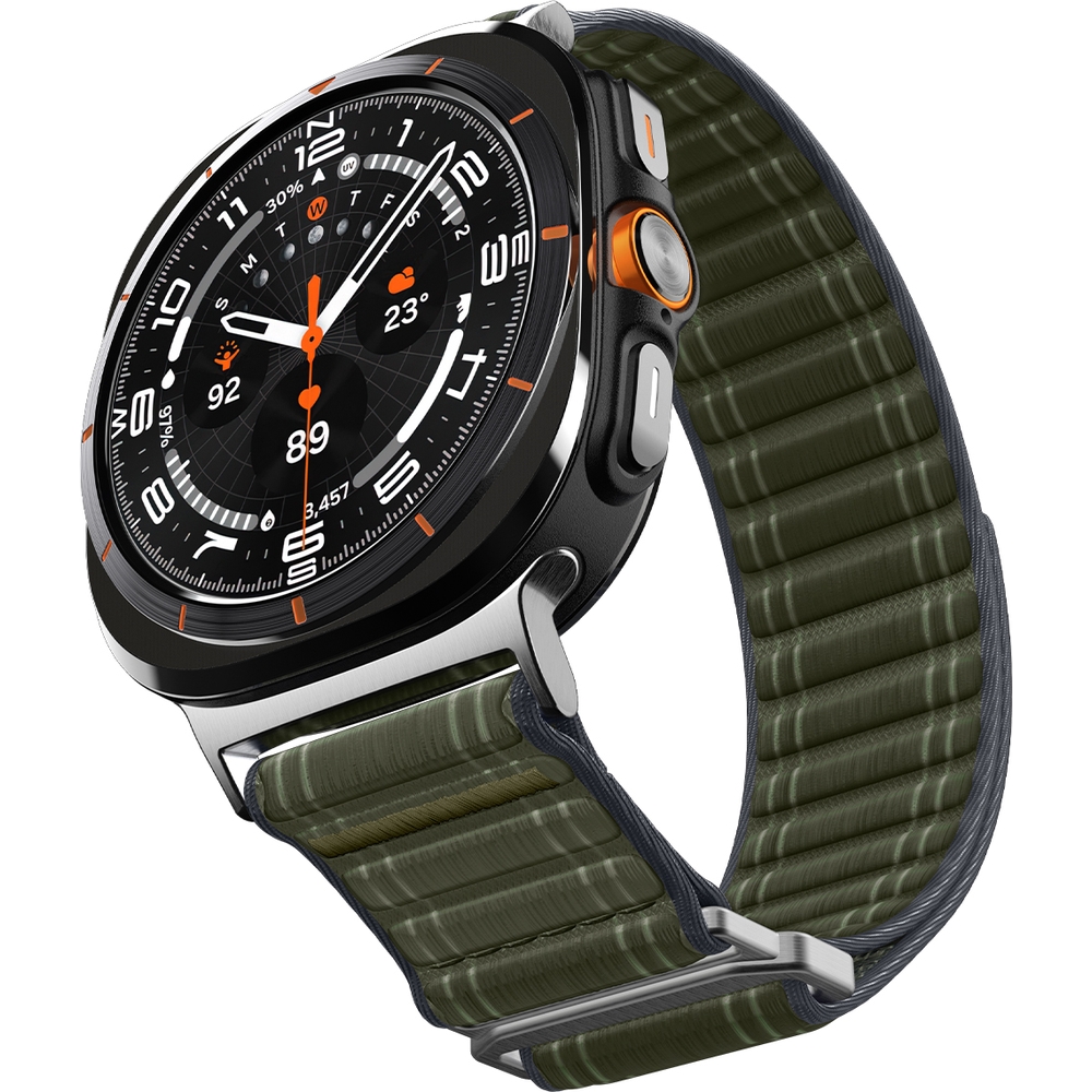 Pasek z nylonu Spigen WBF0 do Galaxy Watch Ultra 2 / 1, zielony