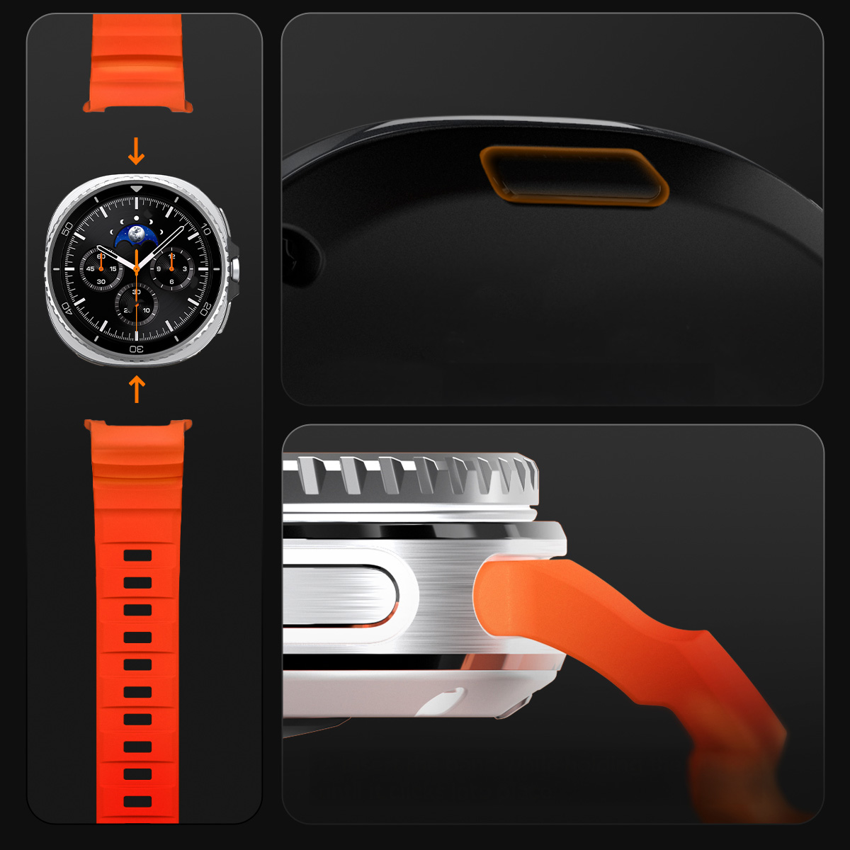 Silikonowy pasek Spigen WBS2 Band do Galaxy Watch 8 / 8 Classic, pomarańczowy 