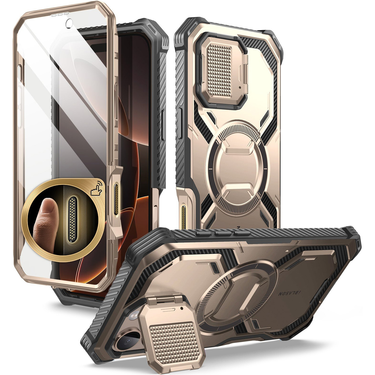 Etui pancerne Supcase i-Blason Armorbox Mag (CC) do iPhone 16 Pro, różowozłote