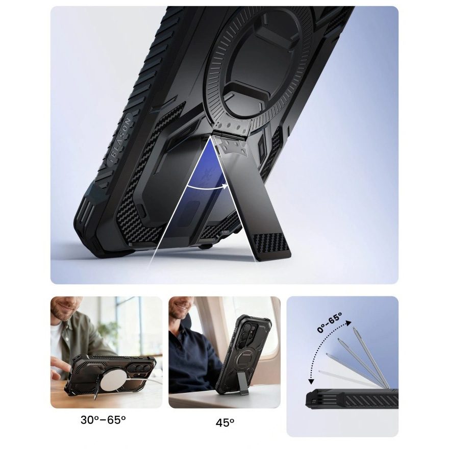Etui pancerne Supcase i-Blason Armorbox Mag KickStand Clip SP do Galaxy S26 Ultra, czarne