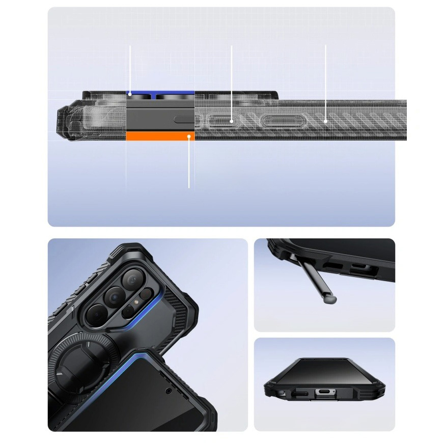 Etui pancerne Supcase i-Blason Armorbox Mag KickStand Clip SP do Galaxy S26 Ultra, czarne
