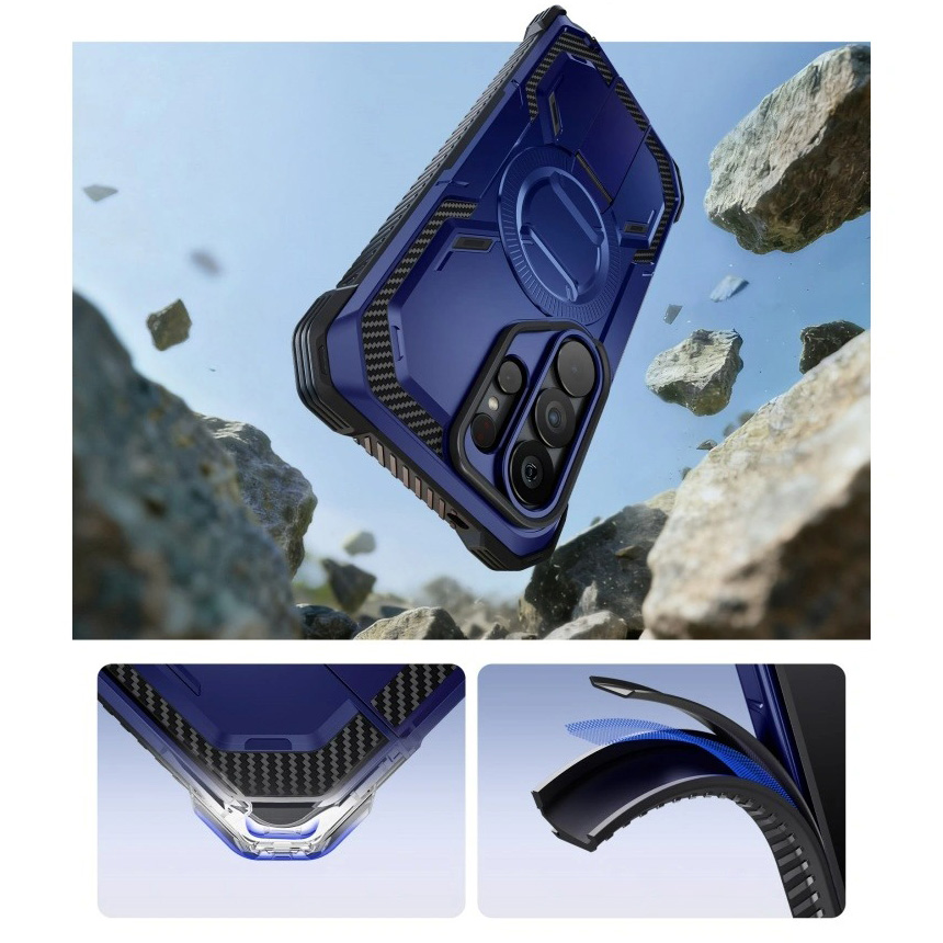 Etui pancerne Supcase i-Blason Armorbox Mag KickStand Clip SP do Galaxy S26 Ultra, granatowe
