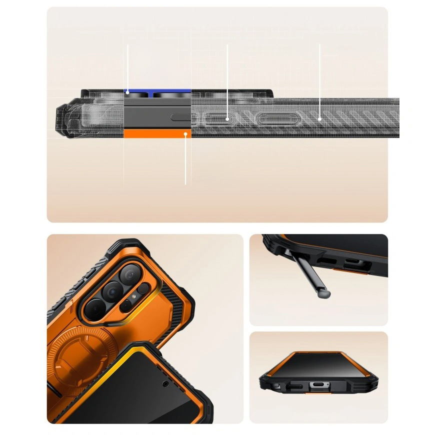 Etui pancerne Supcase i-Blason Armorbox Mag KickStand SP do Galaxy S26 Ultra, pomarańczowe