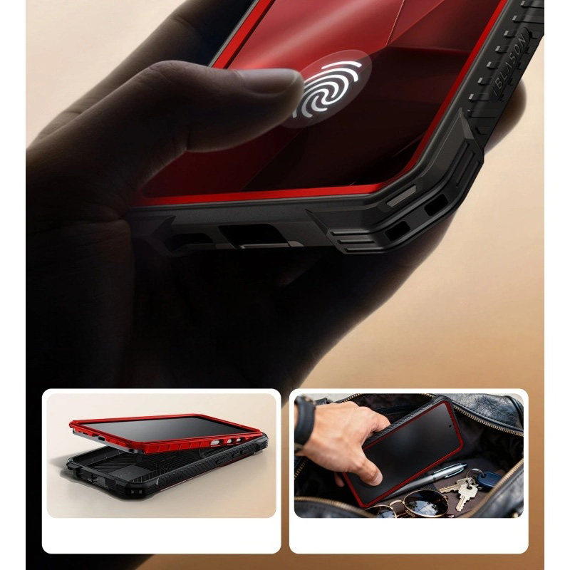 Etui pancerne Supcase i-Blason Armorbox Mag KickStand SP do Galaxy S26 Ultra, czerwone